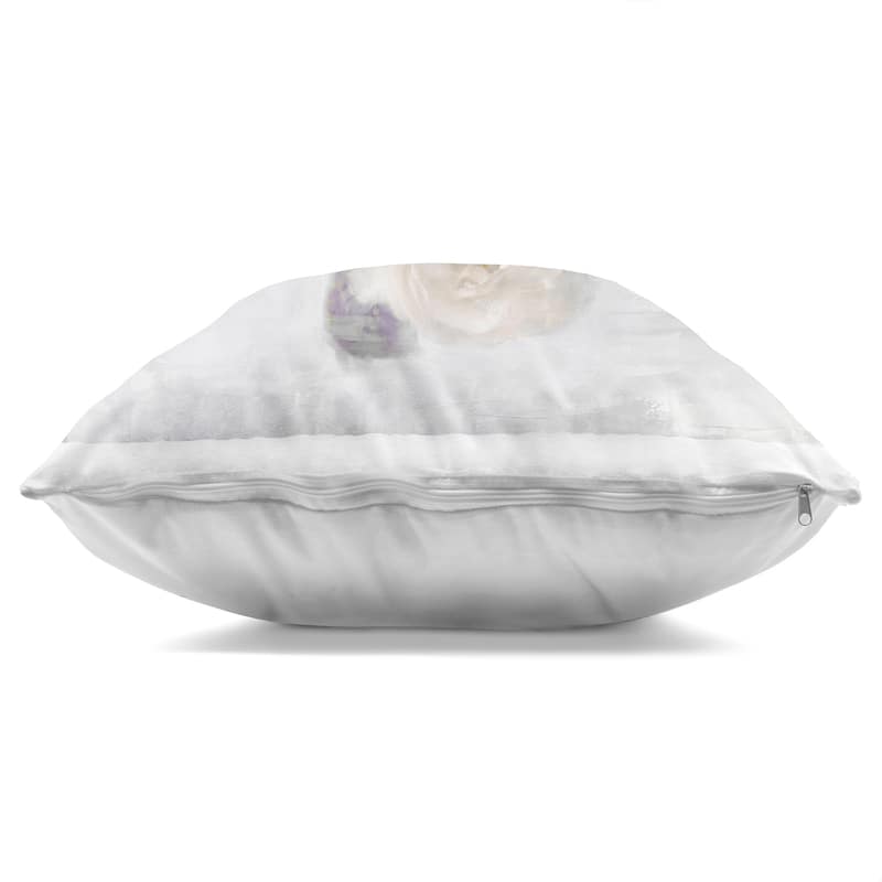 Stupell White Blooms on Grey Decorative Printed Throw Pillow Design by Emily Ford