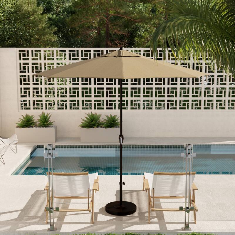 North Bend 9-foot Crank Lift Auto Tilt Patio Umbrella with Outdoor Rated Olefin fabric by Havenside Home