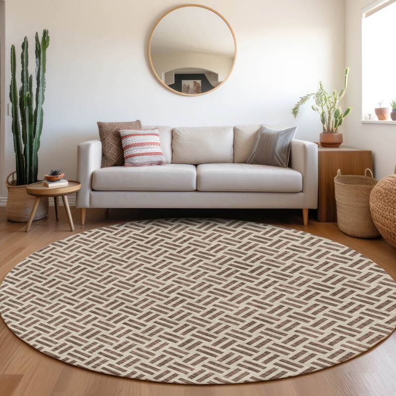 Premium Washable Super Soft Modern Weave Mayfield Rug - Chocolate - 8' x 8'
