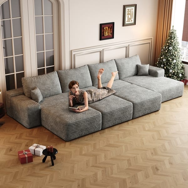 Oversized Modular Cloud Sofa Bed 6 Seats Down Sleeper Sofa Bed - On Sale - Bed Bath & Beyond