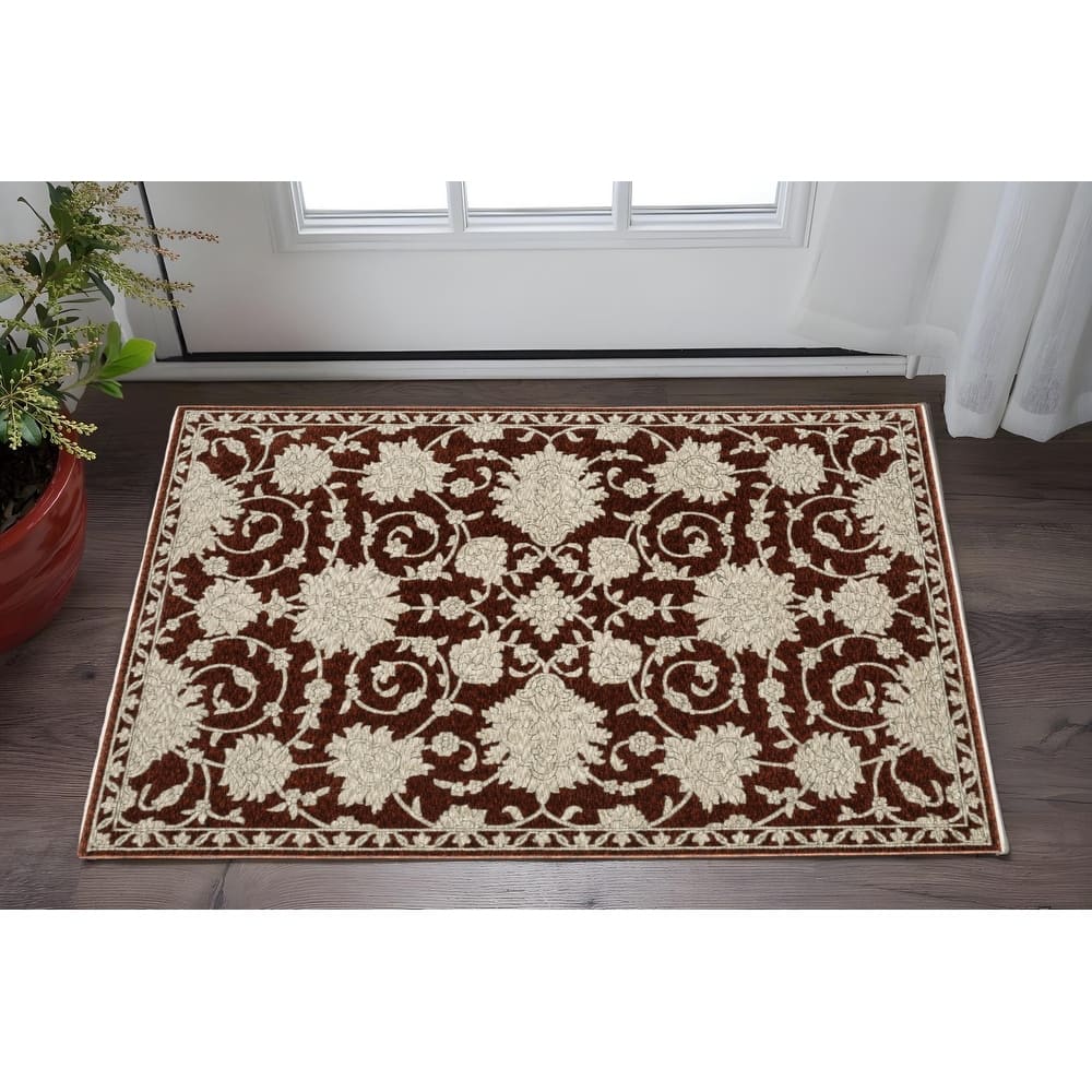 HomeRootsFloral Traditional Rectangle Area Rug