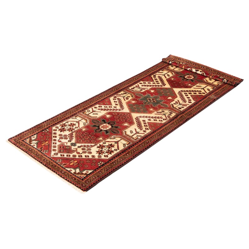 ECARPETGALLERY Hand-knotted Anadol Cream Wool Rug - 3'5 x 9'7