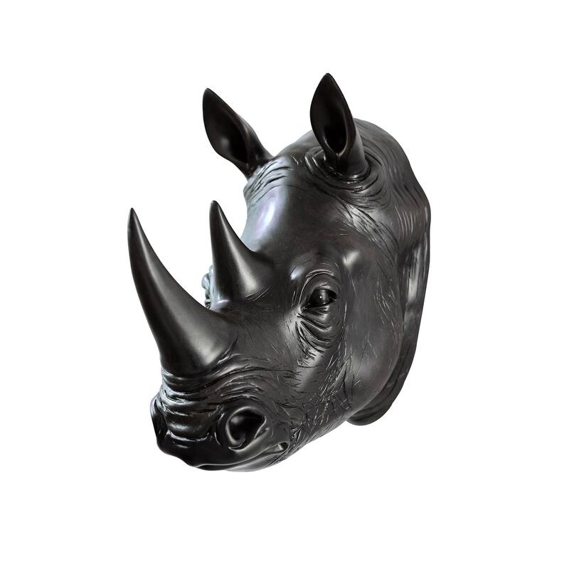 Rhinoceros Head Wall Decoration - 14.5" - Black