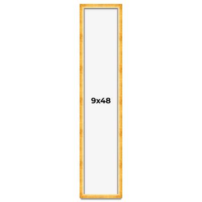 9x48 Shadow Box Frame Gold | 1.625 Inches Deep Real Wood Traditional