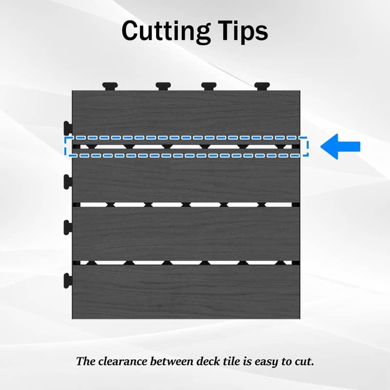 Domi 12" x 12" HDPE Plastic Resin Interlocking Deck Tiles, Waterproof Outdoor Patio Flooring with Drainage Design