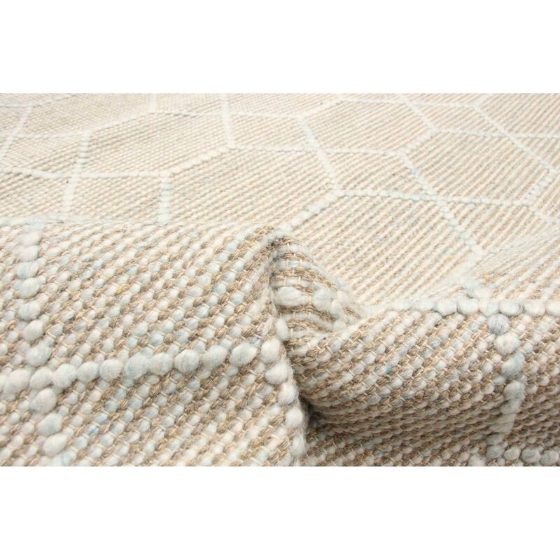 ECARPETGALLERY Braid weave Sienna Grey Wool Rug - 5'0 x 7'4