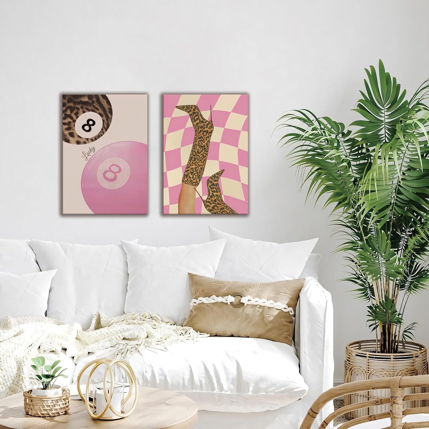 Framed Pink Leopard Print Wall Art Set of 3 - Bed Bath & Beyond