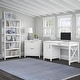 preview thumbnail 7 of 68, Key West 54W Computer Desk with Cabinet and Bookcase by Bush Furniture Pure White