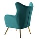 preview thumbnail 11 of 141, Eusebio Tufted Velvet Accent Chair with Wingback, Arms, and Metal Gold Legs for Living Room or Bedroom by HULALA HOME