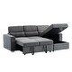preview thumbnail 8 of 9, Modern Mid-Century Pullout Storage Sectional Sleeper Sofa