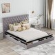 preview thumbnail 2 of 16, Queen Size Upholstery Storage Platform Bed with Storage Space on both Sides and Footboard