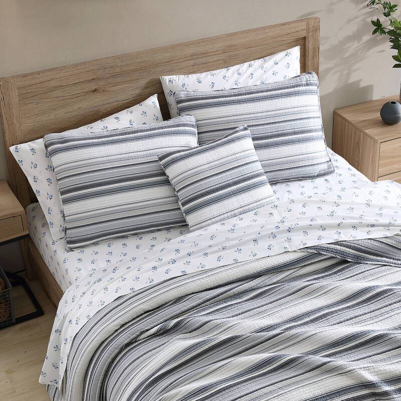 Stone Cottage Fresno Blue Cotton Quilt Bonus Set On Sale Bed Bath