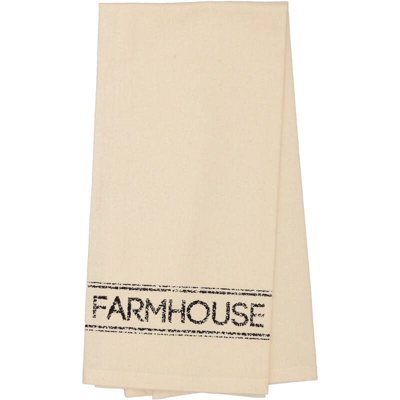 Sawyer Mill Charcoal Farmhouse Muslin Unbleached Tea Towel 19x28 - Tea Towel 28x19