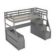 preview thumbnail 38 of 41, Twin Size Playhouse Loft Bed with 7 Drawers 2 Shelves and Desk, White