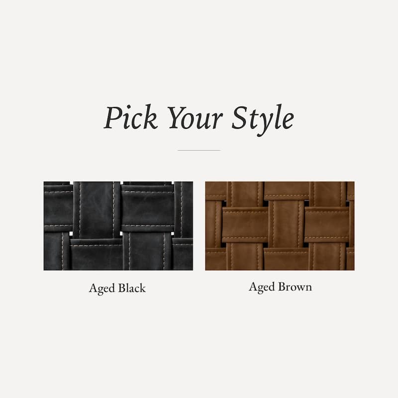 Maven Lane Noah Backless Kitchen Dining Stool with Vegan Leather