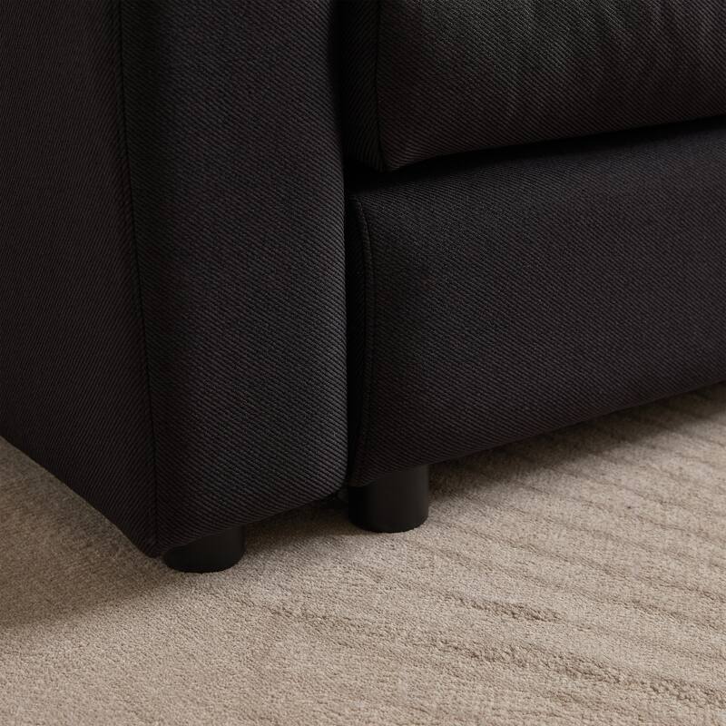 Modern Modular L-Shaped Sectional Sofa with Ottoman, 3 Cushions and 3 Pillows for Living Room