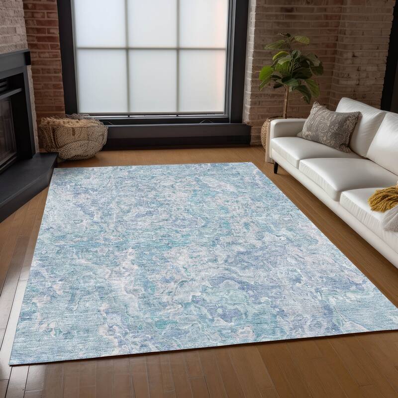 Machine Washable Indoor/ Outdoor Chantille Abstract Modern Rug