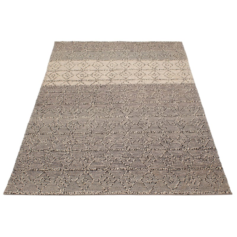 ECARPETGALLERY Braid weave Sienna Brown Wool Rug - 6'3 x 8'11