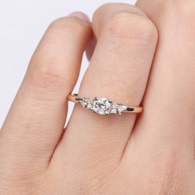 Miadora 3/8ct TDW Princess Diamond Ring in 14k Yellow Gold