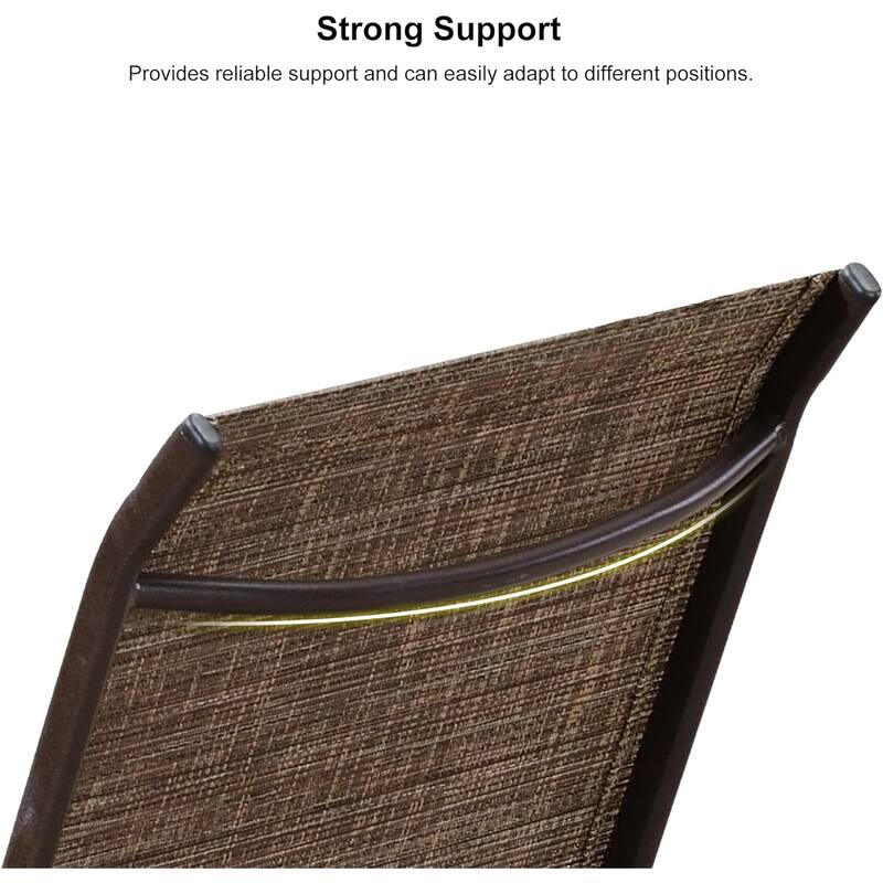 PURPLE LEAF Chaise Lounge Chair for Outdoor 3 Pieces Cast Aluminum Sunbathing Lounge Chairs for Patio Lawn Patio Lounge Chair