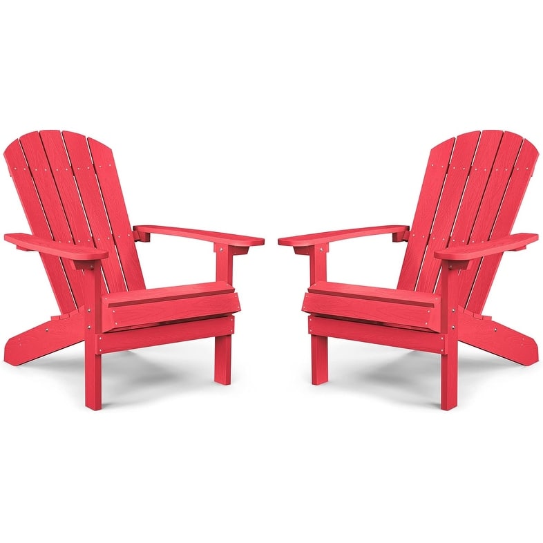 WINSOON All Weather HIPS Outdoor Plastic Adirondack Chairs Set of 2