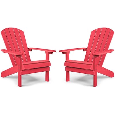 WINSOON All Weather HIPS Outdoor Plastic Adirondack Chairs Set of 2