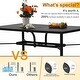 preview thumbnail 11 of 15, Outdoor Metal Dining Table Rectangle with Umbrella Hole for 6 People
