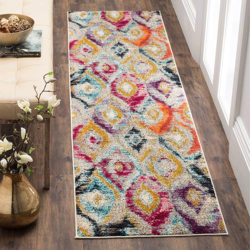 SAFAVIEH Monaco Sveva Boho Ogee Watercolor Rug - 2'2" x 6' Runner - Multi