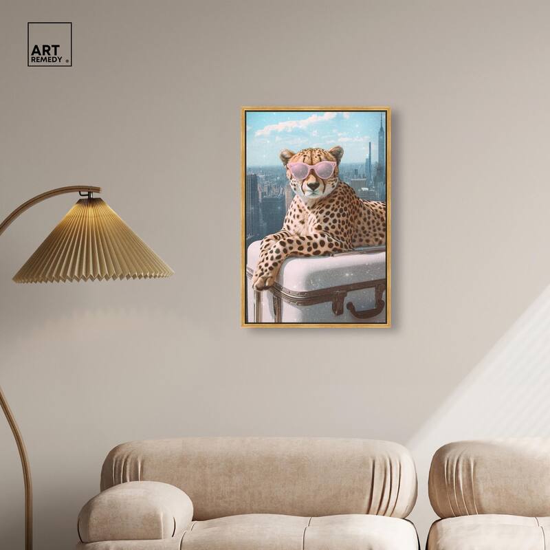 Cheetah Luggage NYC Canvas by Art Remedy