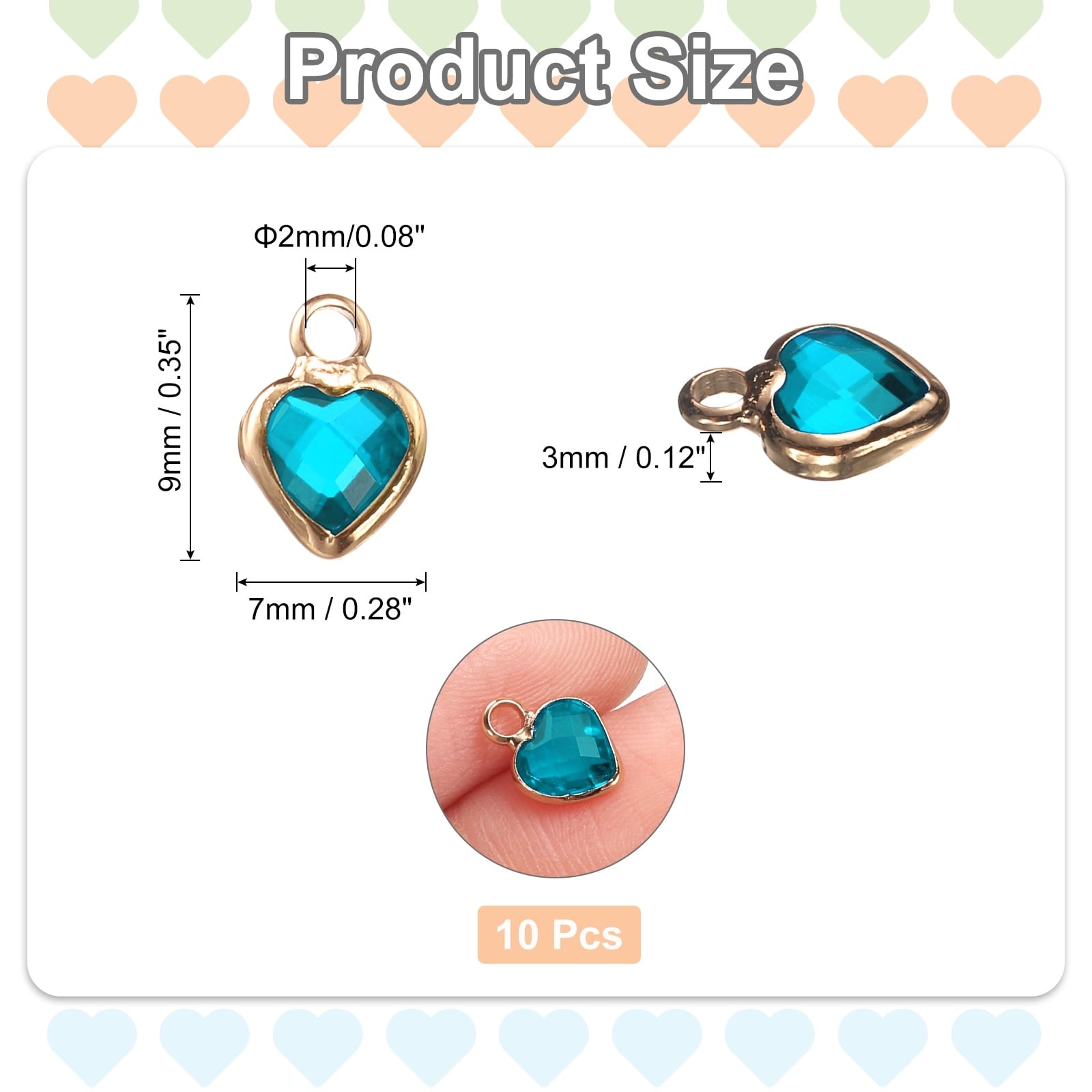 Gold Plated Heart Charm, Metal Charm Pendant