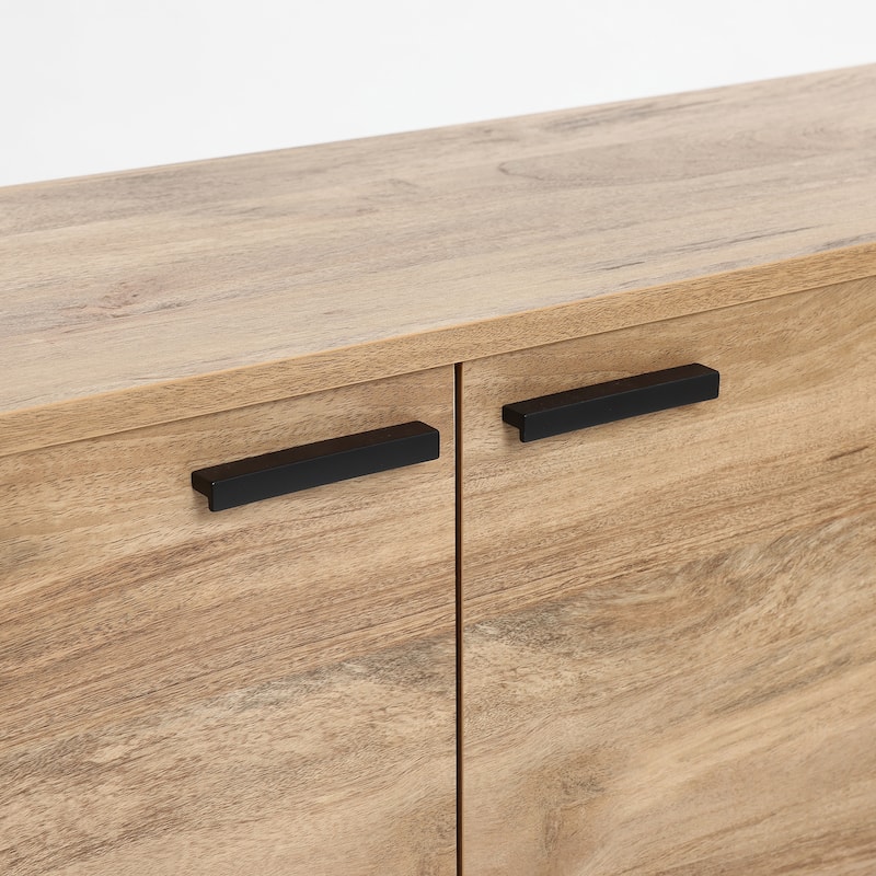 Natural Oak Manufactured Wood 3-Door Buffet Cabinet - 53.3" Wide