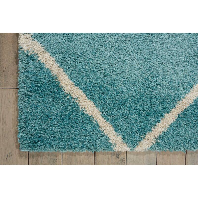 Nourison Brisbane Large Diamond Geometric Modern Shag Area Rug
