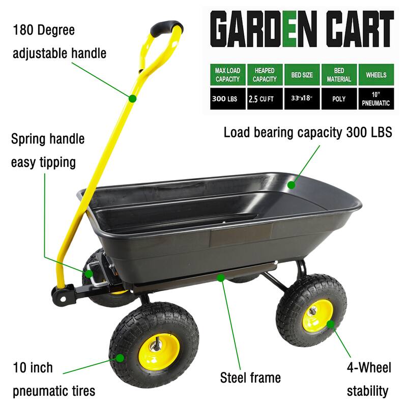 Folding car Poly Garden dump truck with steel frame