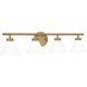 preview thumbnail 5 of 6, Ira 4-Light Weathered Brass Vanity Light|Metallic