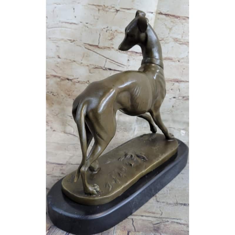 Handmade Large Bronze Of A Whippet Greyhound Imitative Dog Clic Masterpiece Figurine