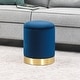 preview thumbnail 71 of 88, Adeco Round Storage Ottoman Footrest Stool Velvet Gold Plating Base