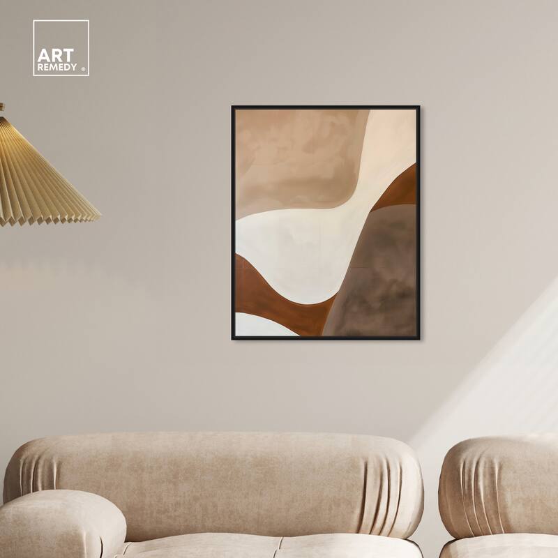 Art Remedy Dream Away Framed Abstract Shapes 1 Piece Canvas Wall Art