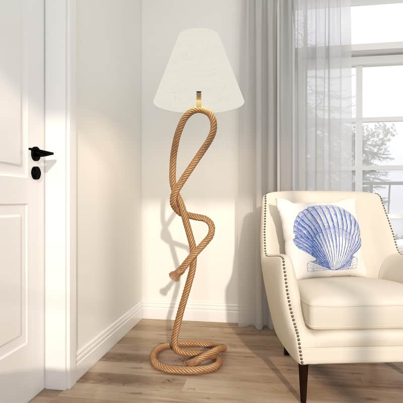 Brown Jute Rope Twisted Rope Styled Desk or Table Lamp