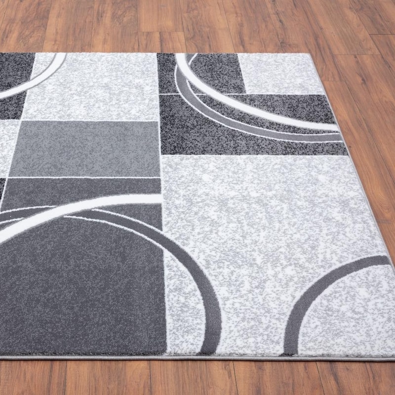 LUXE WEAVERS Modern Scandinavian Geometric Abstract Area Rug - 5' x 7'