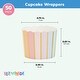 preview thumbnail 3 of 5, 50 Pack Pastel Rainbow Cupcake Liners Wrappers with Gold Foil, Muffin Paper Baking Cup