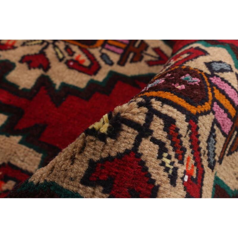 Hand-knotted Authentic Turkish Red Wool Rug - 3'5 x 5'11/3'5" x 5'11"