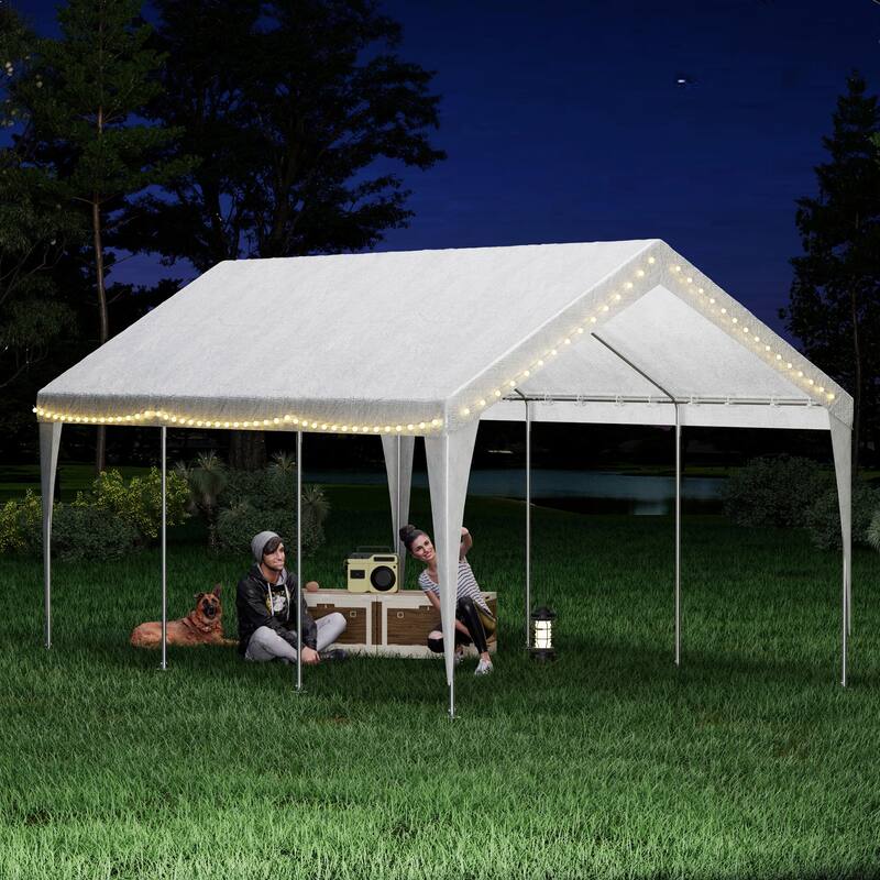 Heavy Duty Carport, All-Weather Waterproof Shelter with Steel Frame for Cars, Boats & Equipment