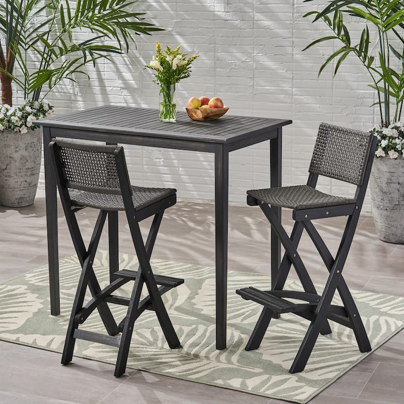 Polaris 45-inch 3-piece Outdoor Bar Table Set by Christopher Knight Home