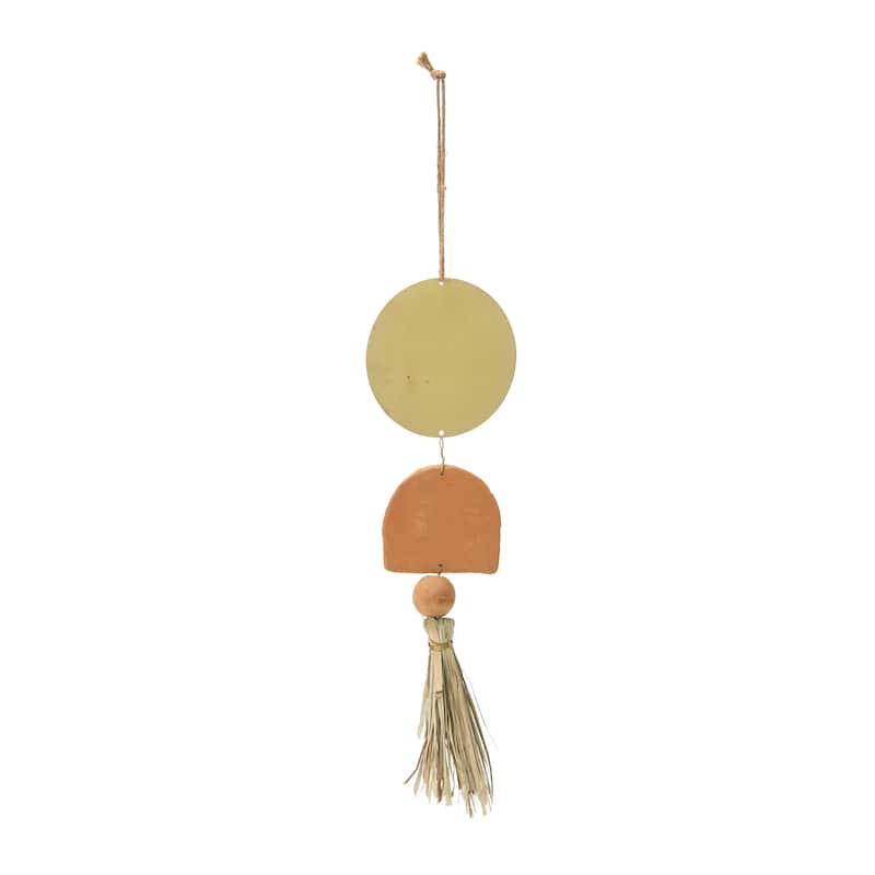 Metal & Terracotta Hanging Ornament - 4W x 1L x 19H