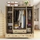 preview thumbnail 24 of 72, Rattan-Accented Wardrobe - Spacious Clothing Organizer with Style
