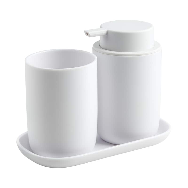 Aiello 3-Piece Solid Plastic Bathroom Accessory Set