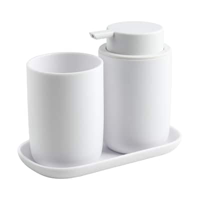 Aiello 3-Piece Solid Plastic Bathroom Accessory Set