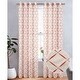 preview thumbnail 5 of 3, Boca Metallic Embroidered Linen Look Grommet Window Curtain Panel, 54x84 Inches - 54x84 Inches Orange
