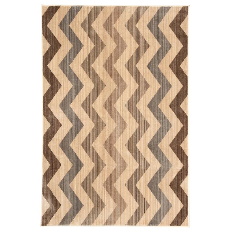 SAFAVIEH Infinity Genioara Modern Polyester Rug - 4' x 6' - Yellow/Brown