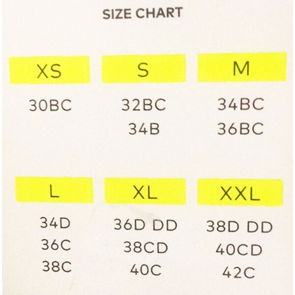 champion bra size chart